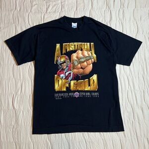1995 Vintage San Francisco 49ers Fistfull Of Gold T-shirt Size M Single Stitch
